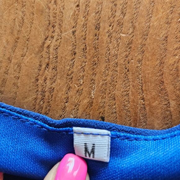 Deep Blue Women’s M Cold-Shoulder Stretch Party Dress – Wedding Guest Chic - Picture 6 of 9